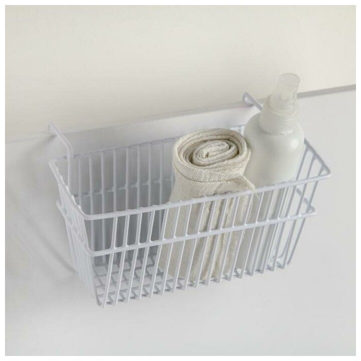 Корзина подвесная органайзер кухонный ванную комнату для хранения 20×12×95 см цвет белый