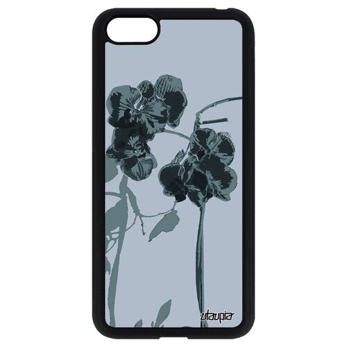 фото Защитный чехол на мобильный // huawei y5 2018 // "цветы" флора стиль, utaupia, серый