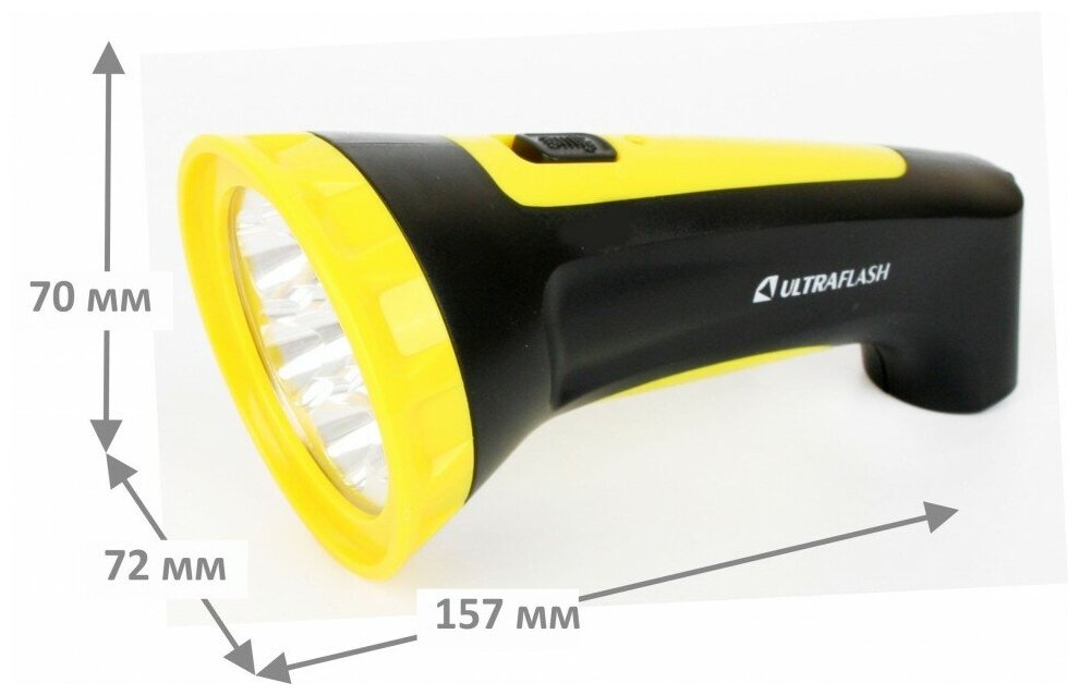 Ручной фонарь Ultraflash LED3807M чёрно-жёлтый - фото №9