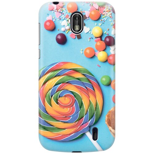 фото Силиконовый чехол на nokia 1 / нокиа 1 с эффектом блеска "разноцветный леденец gosso