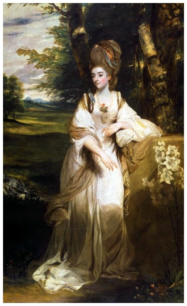 Репродукция на холсте Леди (Lady Bampfylde) Рейнольдс Джошуа 30см. x 50см.