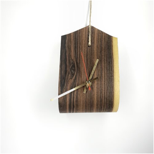 Дизайнерские настенные часы из натурального экзотического дерева