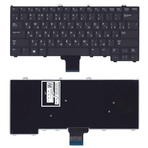 Клавиатура для ноутбука Dell Latitude E7440 черная без подсветки и без указателя 970₽