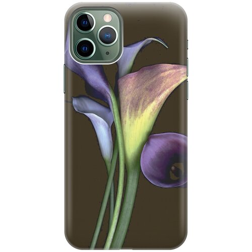 фото Силиконовый чехол на apple iphone 11 pro / эпл айфон 11 про с принтом "каллы gosso