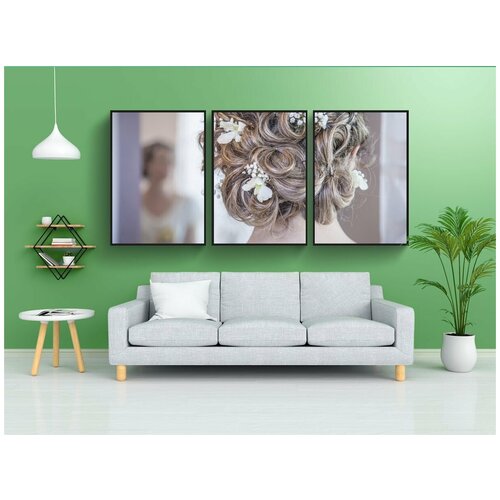 фото Набор модулных постеров для интерьера "волосы, брак, невеста" 60x90 см. в тубусе, без рамки lotsprints