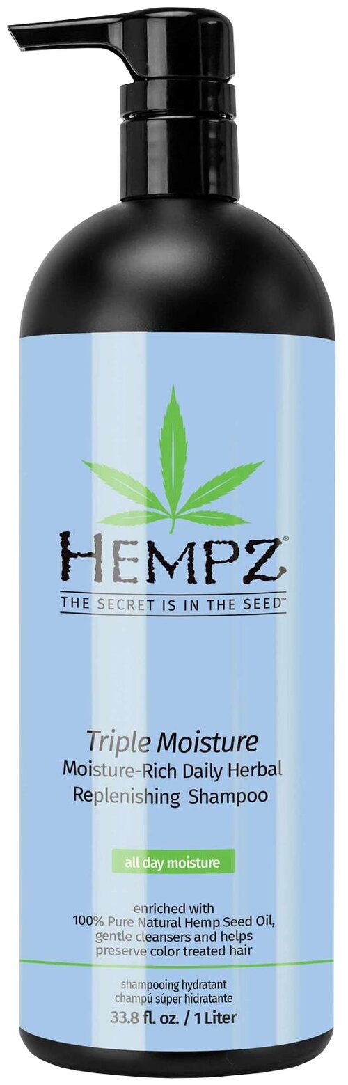 Hempz Шампунь Triple Moisture Moisture-rich Daily Herbal Replenishing, 1000 мл