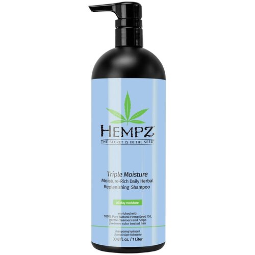 Hempz Шампунь Triple Moisture Moisture-rich Daily Herbal Replenishing, 1000 мл крем для рук hempz triple moisture 120 мл