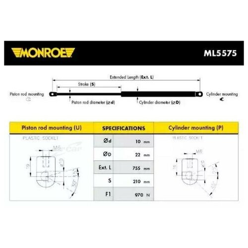 фото Monroe ml5575 упор газовый