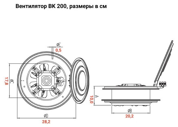 Вентилятор вытяжной оконный с крышкой BVN BK 200, диаметр 200 мм, 780 м3/час, 28 Вт, корпус и крыльчатка из листовой стали