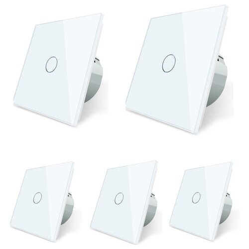 Сенсорный выключатель белый с синей подсветкой 5 штуки Bingoelec, S1-101