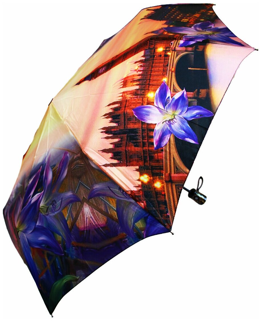 Женский зонт автомат /Monsoon umbrella M8042/сиреневый, розовый