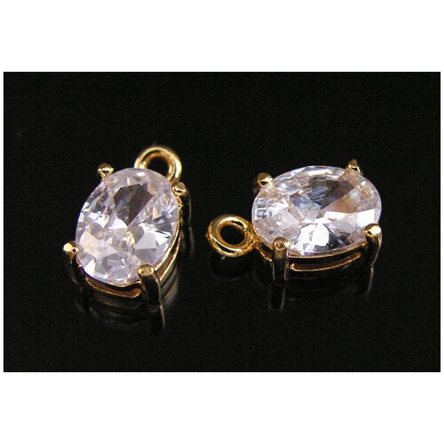Подвеска со вставкой Royal White Fianit Gold Plated 11х6 мм.