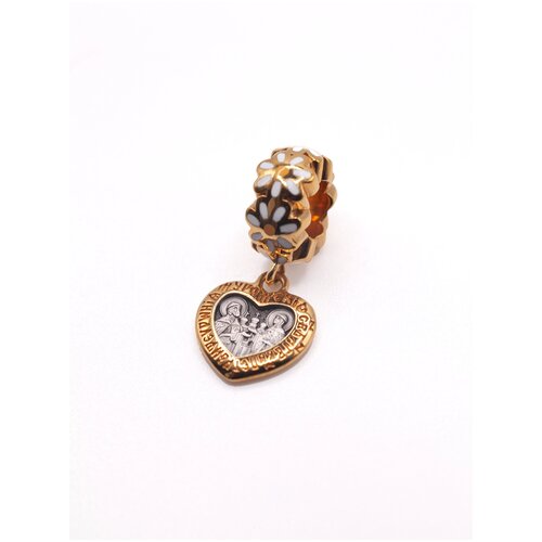 фото Подвеска / шарм св. петр и феврония , хранители семьи и брака из серебра 925 пробы с позолотой 999 пробы serafim925