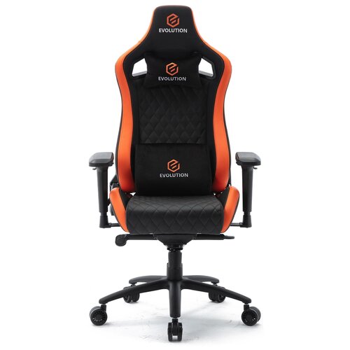 фото Компьютерное кресло evolution omega игровое, обивка: искусственная кожа, цвет: черный/оранжевый