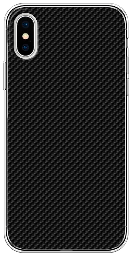 Силиконовый чехол на Apple iPhone X / Айфон X "Черный карбон"