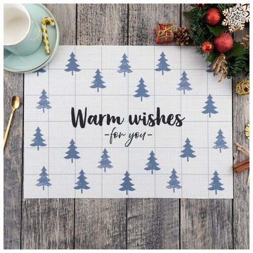 Новогодняя салфетка на стол Warm wishes, 40х29 см