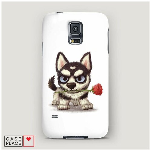 фото Чехол пластиковый samsung galaxy s5 хаски с розой case place