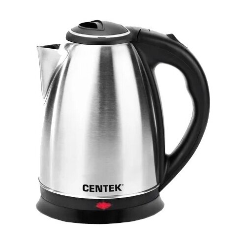 фото Чайник centek ct-0035 (матовый) металл 1,5л, 2000w, хромированная вставка на крышке