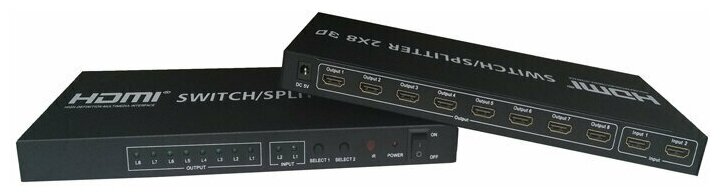 Переключатель/Разветвитель HDMI 2х8 Ultra HD (4Кх2К,3D) /VConn/