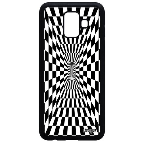 фото Противоударный чехол на телефон // galaxy a6 2018 // "иллюзия шахмат" двухцветный зеркало, utaupia, черный