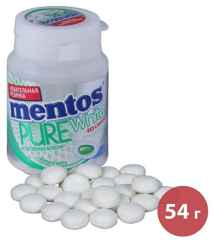 Жевательная резинка Mentos Pure Fresh Нежная Мята, 54г