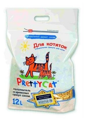 Наполнитель древесный "PrettyCat Wood Granules" для котят 12 л/ 4 кг - фотография № 5