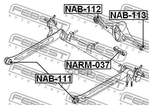 Сайлентблок задней балки Febest NAB-111