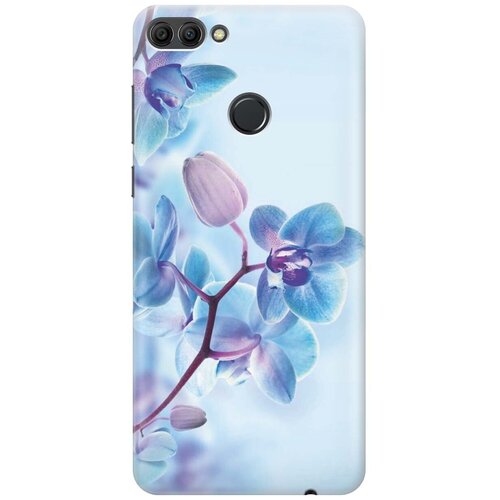 фото Gosso ультратонкий силиконовый чехол-накладка для huawei y9 (2018) с принтом "синий цветок на синем"