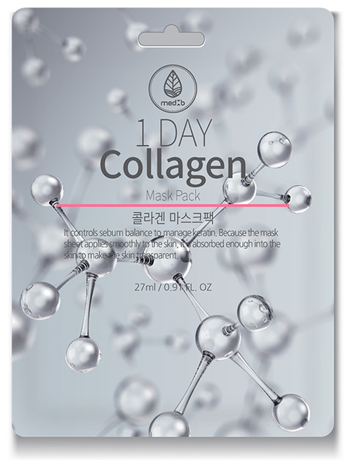 Med B Тканевая маска для лица с коллагеном One Day Collagen Mask, 30 г, 27 мл