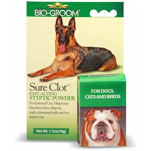 Bio-Groom Sure Clot кровоостанавливающая пудра для собак, кошек и птиц, 14 г