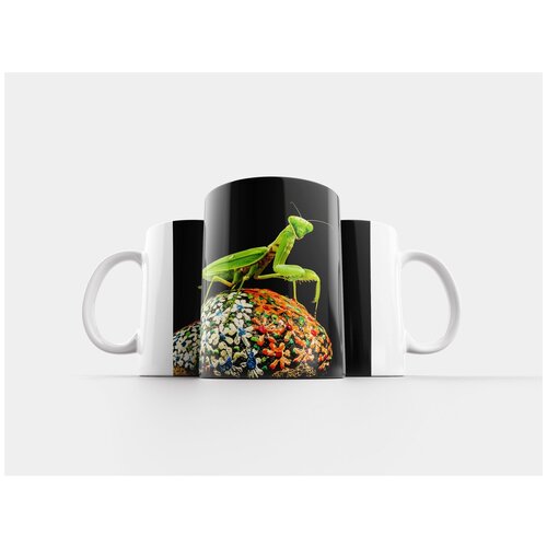 фото Кружка "богомол, ловля насекомых, зеленый" 320 мл lotsprints