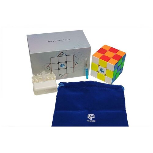 Кубик Рубика магнитный профессиональный Gan Mini M Pro 3x3, color кубик рубика магнитный уменьшенный мини yj 3x3 zhilong m mini color