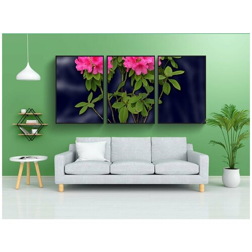 фото Набор модулных постеров для интерьера "цветы, цветок, размытие" 60x90 см. в тубусе, без рамки lotsprints