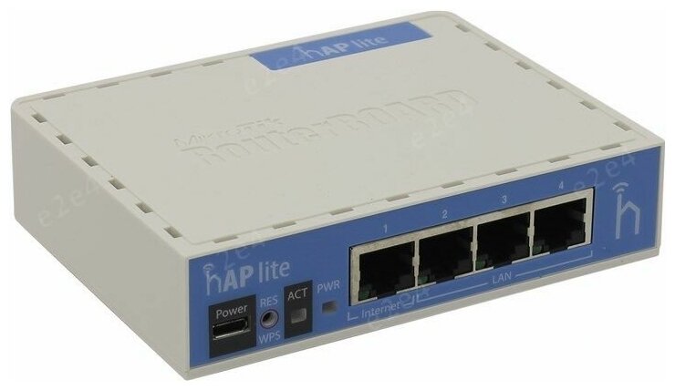 Wi-Fi роутер MikroTik hAP lite 4x100 Мбит/с 2.4 ГГц, 300 Мбит/с (RB941-2nD)