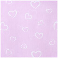 Ткань для шитья Бязь 100% хлопок, Флирт сердечки, розовый, 1,5х4 м
