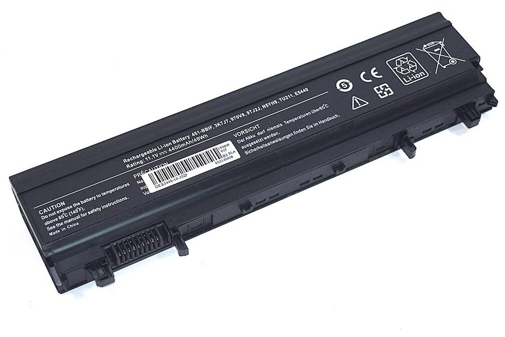 Аккумуляторная батарея для ноутбука Dell E5440 11.1V 4400mAh черная OEM