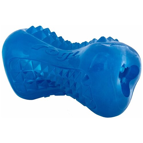 Игрушка Rogz YUMZ кость из резины с массажными насечкми синяя малая 47510.син