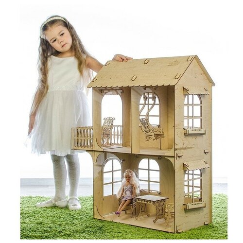 Теремок Кукольный дом, средний размер, фанера: 3 мм дома и замки теремок кукольный дом средний размер фанера 3 мм