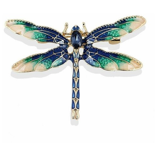 Брошь TASYAS Стрекоза сине-зеленая