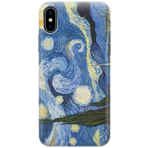 фото Gosso ультратонкий силиконовый чехол-накладка для apple iphone xs / x с принтом "звездная ночь"