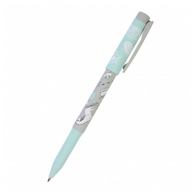 Ручка "FreshWrite. Девочка и Единорог. Снежинки" шариковая 0.7 ММ, синяя