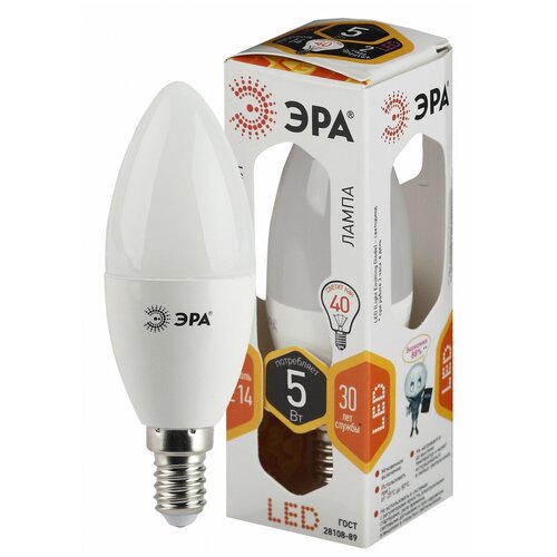 Светодиодная лампа ЭРА LED B35-5W-827-E14 Б0018871