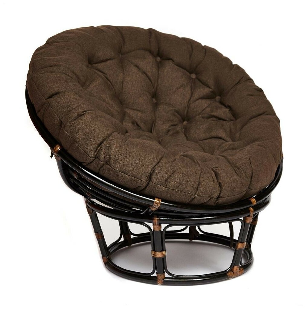 Кресло TetChair "PAPASAN" 23/01 W /с подушкой/ Antique brown (античный черно-коричневый), ткань Коричневый, 3М7-147