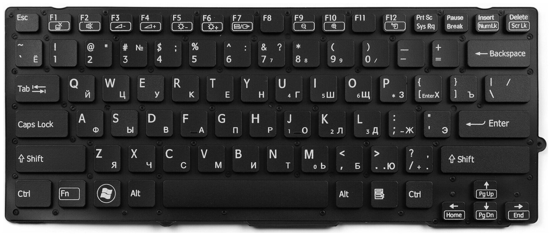 Клавиатура для ноутбука Sony Vaio VPC-SB VPC-SD Series Плоский Enter Черная без рамки С подсветкой PN 148949641 1284₽