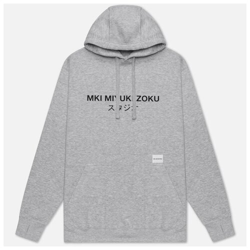 фото Мужская толстовка mki miyuki-zoku classic logo hoody серый , размер l