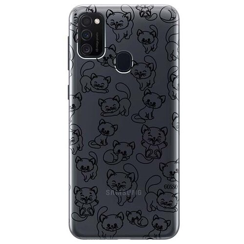 фото Ультратонкий силиконовый чехол-накладка для samsung galaxy m21 с 3d принтом "cute kitties" gosso