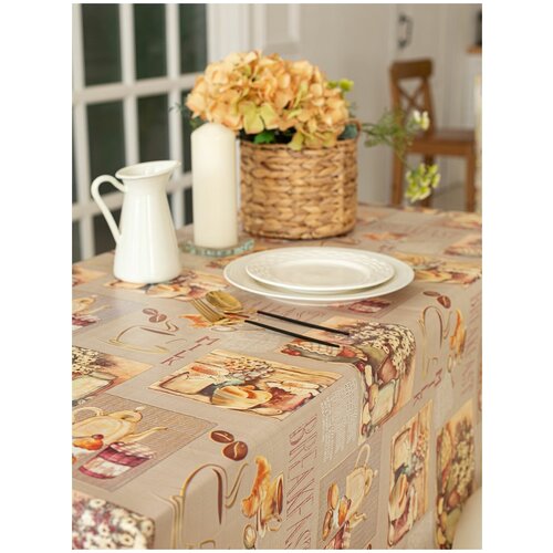 Скатерть на стол прямоугольная, столовая клеенка на кухню, пленка скатерть ПВХ на дачу