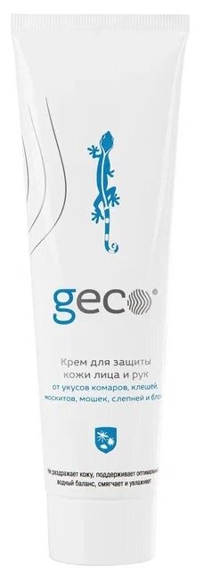 Крем GECO для защиты кожи лица и рук от укуса насекомых