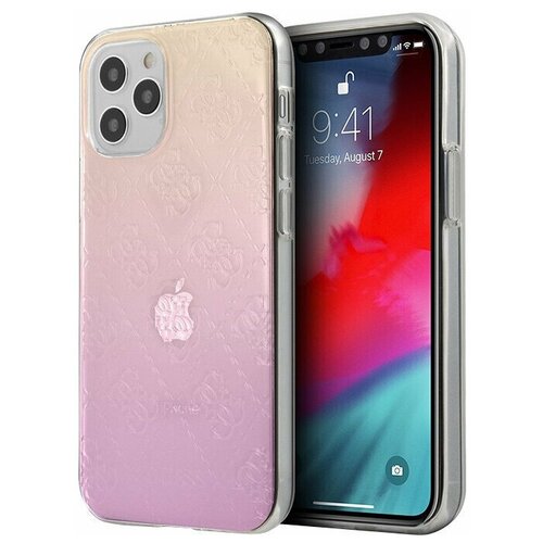 Чехол CG Mobile Guess PC/TPU 4G 3D raised Hard для iPhone 12 Pro Max, цвет Розовый градиент (GUHCP12L3D4GGPG)