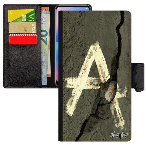 фото Противоударный чехол-книжка на телефон // apple iphone 8 // "анархия" символ знак, utaupia, серый